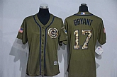 Women Chicago Cubs #17 Kris Bryant Green Salute to Service Stitched Baseball Jersey,baseball caps,new era cap wholesale,wholesale hats