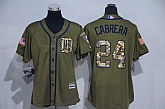 Women Detroit Tigers #24 Miguel Cabrera Green Salute to Service Stitched Baseball Jersey,baseball caps,new era cap wholesale,wholesale hats