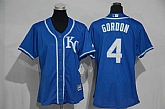 Women Kansas City Royals #4 Alex Gordon Blue New Cool Base Stitched MLB Jersey,baseball caps,new era cap wholesale,wholesale hats