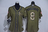 Women Kansas City Royals #8 Mike Moustakas Green Salute to Service Stitched Baseball Jersey,baseball caps,new era cap wholesale,wholesale hats