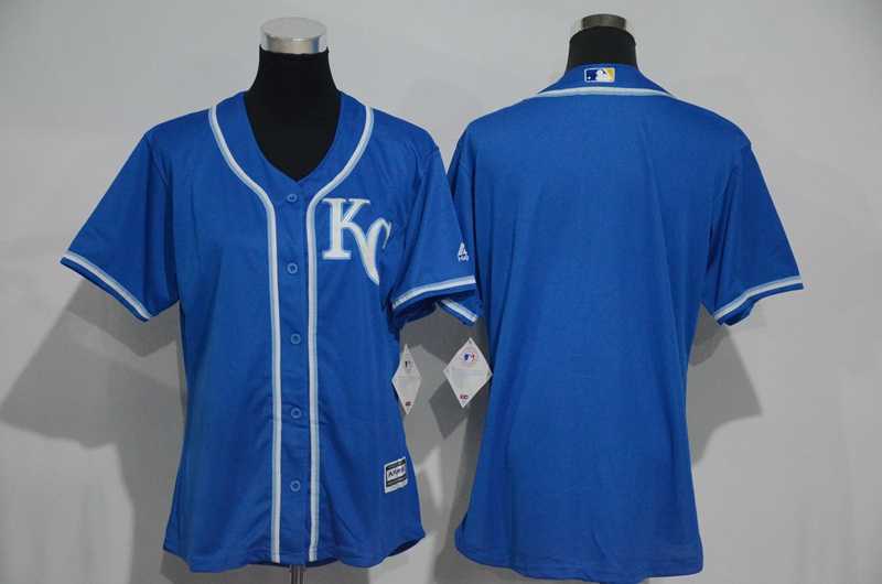 Women Kansas City Royals Customized Blue New Cool Base Stitched MLB Jersey