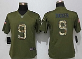 Women Limited Nike Baltimore Ravens #9 Tucker Green Salute To Service Stitched NFL Jersey,baseball caps,new era cap wholesale,wholesale hats