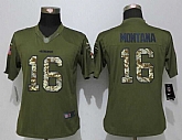 Women Limited Nike San Francisco 49ers #16 Montana Green Salute To Service Stitched NFL Jersey,baseball caps,new era cap wholesale,wholesale hats