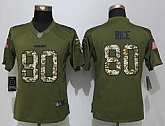 Women Limited Nike San Francisco 49ers #80 Rice Green Salute To Service Stitched NFL Jersey,baseball caps,new era cap wholesale,wholesale hats