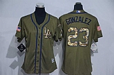 Women Los Angeles Dodgers #23 Adrian Gonzalez Green Salute to Service Stitched Baseball Jersey,baseball caps,new era cap wholesale,wholesale hats
