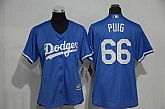 Women Los Angeles Dodgers #66 Yasiel Puig Blue New Cool Base Stitched Baseball Jersey,baseball caps,new era cap wholesale,wholesale hats