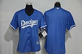 Women Los Angeles Dodgers Blank Blue New Cool Base Stitched Baseball Jersey,baseball caps,new era cap wholesale,wholesale hats