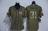 Women New York Mets #31 Mike Piazza Green Salute to Service Stitched Baseball Jersey,baseball caps,new era cap wholesale,wholesale hats