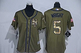 Women New York Mets #5 David Wright Green Salute to Service Stitched Baseball Jersey,baseball caps,new era cap wholesale,wholesale hats