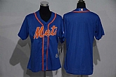 Women New York Mets Blank Blue New Cool Base Stitched Baseball Jersey,baseball caps,new era cap wholesale,wholesale hats