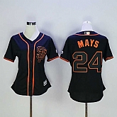 Women San Francisco Giants #24 Willie Mays Black New Cool Base Stitched Baseball Jersey,baseball caps,new era cap wholesale,wholesale hats