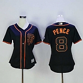 Women San Francisco Giants #8 Hunter Pence Black New Cool Base Stitched Baseball Jersey,baseball caps,new era cap wholesale,wholesale hats