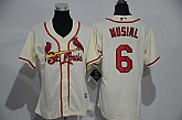 Women St. Louis Cardinals #6 Stan Musial Cream New Cool Base Stitched MLB Jersey,baseball caps,new era cap wholesale,wholesale hats