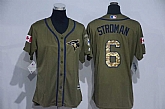 Women Toronto Blue Jays #6 Marcus Stroman Green Salute to Service Stitched Baseball Jersey,baseball caps,new era cap wholesale,wholesale hats