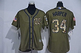 Women Washington Nationals #34 Bryce Harper  Green Salute to Service Stitched Baseball Jersey,baseball caps,new era cap wholesale,wholesale hats