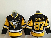 Youth Pittsburgh Penguins #87 Sidney Crosby Black-Yellow Third Stitched NHL Jersey,baseball caps,new era cap wholesale,wholesale hats