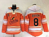 Baltimore Orioles #8 Cal Ripken Orange Sawyer Hooded Sweatshirt Baseball Hoodie,baseball caps,new era cap wholesale,wholesale hats