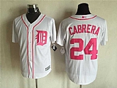 Detroit Tigers #24 Miguel Cabrera White Home 2016 Mother's Day Flex Base Stitched Jersey,baseball caps,new era cap wholesale,wholesale hats