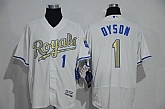 Kansas City Royals #1 Jarrod Dyson White-Gold 2016 Flexbase Collection Stitched Jersey,baseball caps,new era cap wholesale,wholesale hats
