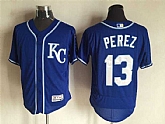 Kansas City Royals #13 Salvador Perez Blue KC 2016 Flexbase Collection Stitched Baseball Jersey,baseball caps,new era cap wholesale,wholesale hats