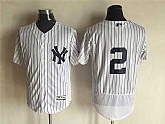 New York Yankees #2 Derek Jeter White Strip 2016 Flexbase Collection Stitched Jersey,baseball caps,new era cap wholesale,wholesale hats