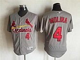 St. Louis Cardinals #4 Yadier Molina Gray 2016 Flexbase Collection Stitched Jersey,baseball caps,new era cap wholesale,wholesale hats