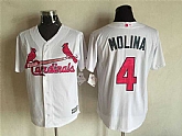 St. Louis Cardinals #4 Yadier Molina White Home 2016 Mother's Day Flex Base Stitched Jersey,baseball caps,new era cap wholesale,wholesale hats
