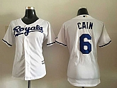 Women Kansas City Royals #6 Lorenzo Cain White New Cool Base Stitched MLB Jersey,baseball caps,new era cap wholesale,wholesale hats