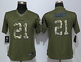 Women Limited Nike Dallas Cowboys #21 Elliott Green Salute To Service Stitched NFL Jersey,baseball caps,new era cap wholesale,wholesale hats