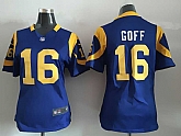 Women Nike St. Louis Rams #16 Jared Goff Royal Blue Stitched NFL Game Jersey