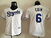 Youth Kansas City Royals #6 Lorenzo Cain White New Cool Base Stitched MLB Jersey,baseball caps,new era cap wholesale,wholesale hats