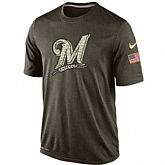 Men's Milwaukee Brewers Salute To Service Nike Dri-FIT T-Shirt,baseball caps,new era cap wholesale,wholesale hats