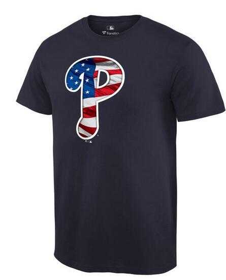 Men's Philadelphia Phillies Navy Banner Wave T-Shirt