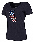 Women's Chicago White Sox Navy Plus Sizes Banner Wave T-Shirt,baseball caps,new era cap wholesale,wholesale hats