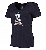 Women's Los Angeles Angels of Anaheim Navy Plus Sizes Banner Wave T-Shirt,baseball caps,new era cap wholesale,wholesale hats