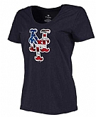 Women's New York Mets Navy Plus Sizes Banner Wave T-Shirt,baseball caps,new era cap wholesale,wholesale hats