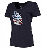 Women's St. Louis Cardinals Navy Plus Sizes Banner Wave T-Shirt,baseball caps,new era cap wholesale,wholesale hats