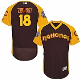 Chicago Cubs #18 Ben Zobrist Brown Men's 2016 All Star National League Stitched Baseball Jersey,baseball caps,new era cap wholesale,wholesale hats