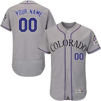 Colorado Rockies Customized Men's Gray Flexbase Collection Stitched Baseball Jersey
