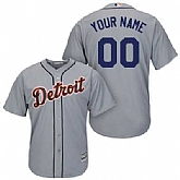 Detroit Tigers Customized Gray Men's New Cool Base Stitched MLB Jersey,baseball caps,new era cap wholesale,wholesale hats