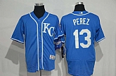 Kansas City Royals #13 Salvador Perez Light Blue KC 2016 Flexbase Collection Stitched Baseball Jersey,baseball caps,new era cap wholesale,wholesale hats