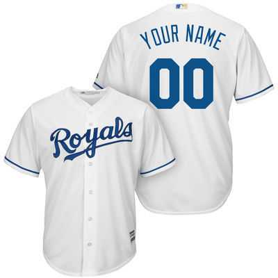 Kansas City Royals Customized White Men's New Cool Base Stitched MLB Jersey
