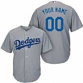Los Angeles Dodgers Customized Gray Men's New Cool Base Stitched MLB Jersey,baseball caps,new era cap wholesale,wholesale hats