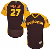 Miami Marlins #27 Giancarlo Stanton Brown Men's 2016 All Star National League Stitched Baseball Jersey,baseball caps,new era cap wholesale,wholesale hats