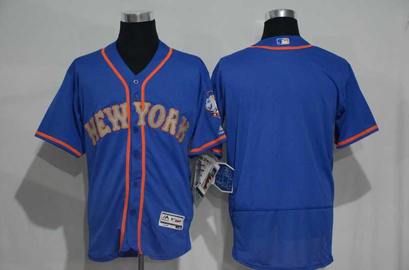New York Mets Blank Blue-Gray 2016 Flexbase Collection Stitched Baseball Jersey