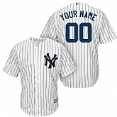 New York Yankees Customized White Pinstripe Men's New Cool Base Stitched MLB Jersey,baseball caps,new era cap wholesale,wholesale hats