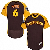 Pittsburgh Pirates #6 Starling Marte Brown Men's 2016 All Star National League Stitched Baseball Jersey,baseball caps,new era cap wholesale,wholesale hats