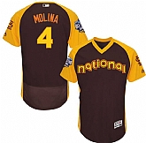 St. Louis Cardinals #4 Yadier Molina Brown Men's 2016 All Star National League Stitched Baseball Jersey,baseball caps,new era cap wholesale,wholesale hats