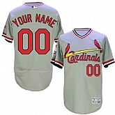 St. Louis Cardinals Customized Mitchell And Ness 1982 Men's Gray Flexbase Collection Stitched Pullover Jersey,baseball caps,new era cap wholesale,wholesale hats