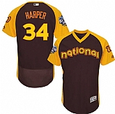 Washington Nationals #34 Bryce Harper Brown Men's 2016 All Star National League Stitched Baseball Jersey,baseball caps,new era cap wholesale,wholesale hats